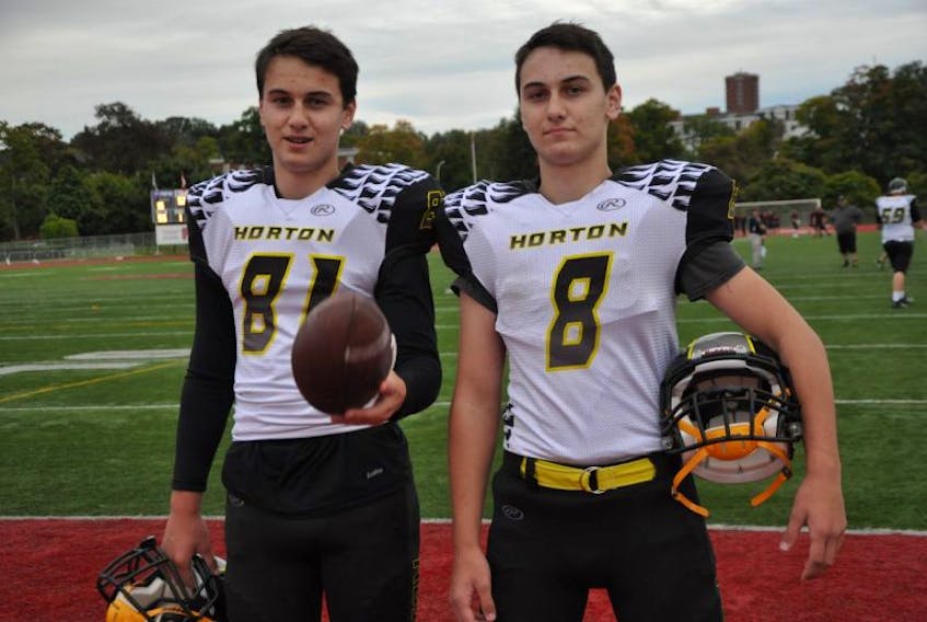 <p>Twin brothers Alex and Jack Hayes make their presence known every time they step foot on the football field for the Horton Griffins.</p>