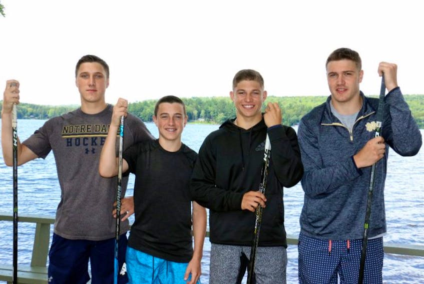 Alexander Steeves, Benjamin Steeves, Connor Redden, and Matthew Steeves have hockey in their genes and their skills are turning heads in the United States.