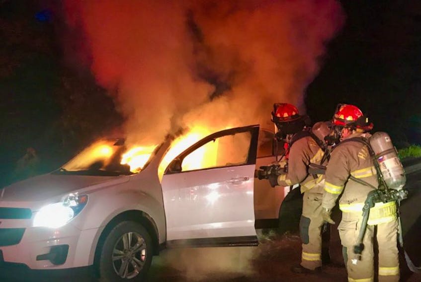 Hantsport firefighters quickly extinguished a car fire on the Bishopville Road June 28. Firefighters determined the cause to be electrical in nature.