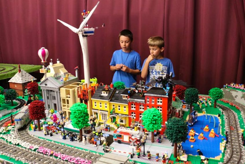 Gail Meagher, of Halifax, brought a Lego railroad display to Windsor that definitely drew a crowd Aug. 26. Meagher has been creating Lego displays since 2002.