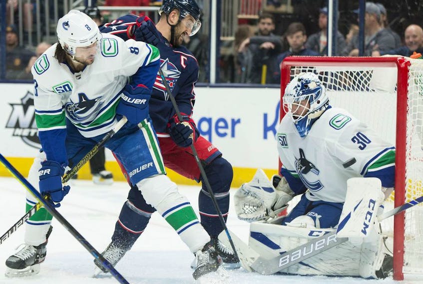 Louis Domingue and the Canucks were sharp for 52 minutes Sunday before collapsing.