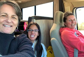 From left: Judy Robichaud, Tahlia Ali and Lisa Ali in the RV they drove to Toronto to wait for Tahlia's double-lung transplant.