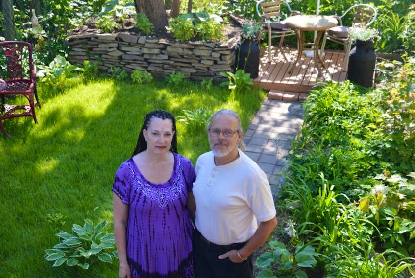 Homeowners Lisa and John Duffy are thankful for the hard work of neighbours, family and friends in restoring their backyard after it was destroyed in the 2016 Thanksgiving flood that dumped more than 225 mm of rain on the Cape Breton Regional Municipality.