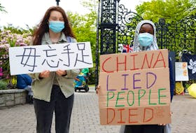 Demonstrators in Halifax, in early June 2020, protest China's crackdown on Hong Kongers' quest for freedom.