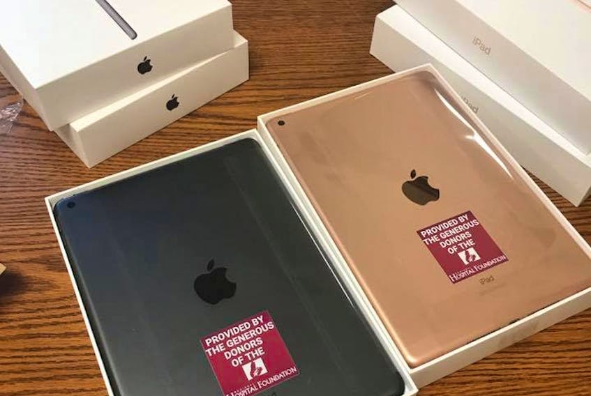 Shown are some of the iPads purchased by the Cape Breton Regional Hospital Foundation to be used by patients in isolation at the Cape Breton Regional Hospital. CONTRIBUTED