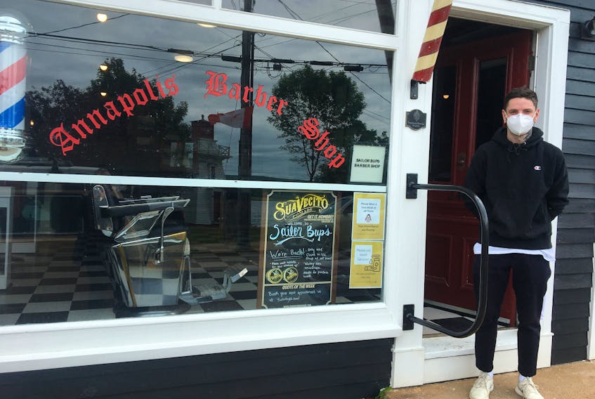 Terrance Randall manager of sailor Bup's Barbershop in Annapolis Royal
JOHN DEMONT PHOTO