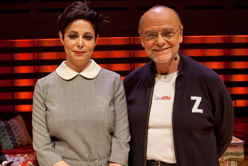 Marie Henein stands with Moses Znaimer at the ideacity conference in Toronto on June 19. 