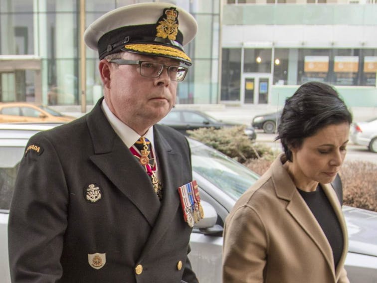 Vice Admiral Mark Norman arrives to an Ottawa court with his lawyer, Marie Henein, for his first appearance after being charged with one count of breach of trust. 