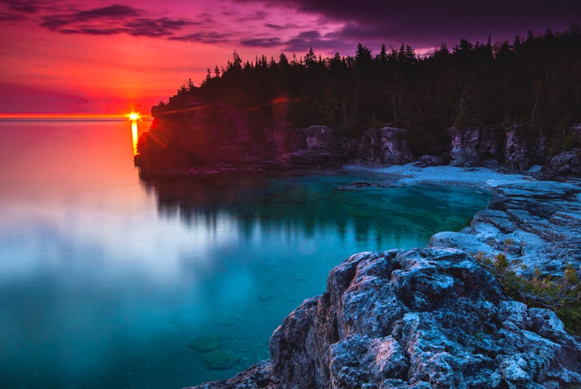 Sunrise at Indian Head Cove in Bruce Peninsula National Park. The Saugeen Ojibway Nation land claim before the court includes two national parks and the rivers and lakes.