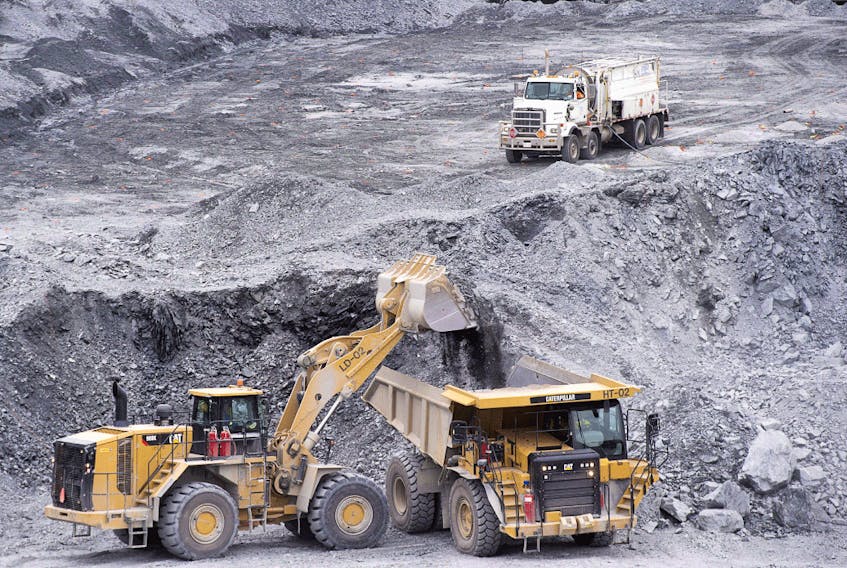  Excavators work at Atlantic Gold Corp.’s Touquoy open pit gold mine in Moose River Gold Mines, N.S.