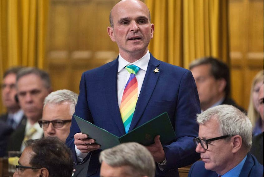 Liberal MP Randy Boissonnault rises during statements in the House of Commons, Monday June 13, 2016 in Ottawa. Prime Minister Justin Trudeau has named an Edmonton MP as his special advisor on LGBTQ2 issues.Randy Boissonnault will work with advocacy groups to promote equality for lesbians, gays, bisexual, transgender, queer and two-spirited people - a term used broadly to describe indigenous people who identify as LGBTQ.