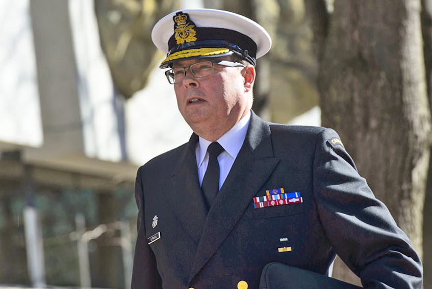  Vice Admiral Mark Norman arrives at court in Ottawa on April 16, 2019. 