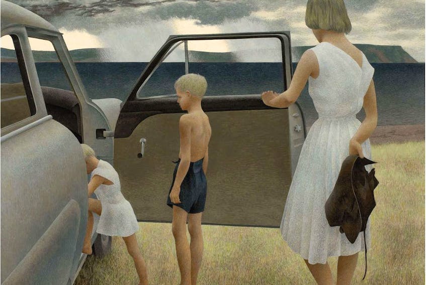  Family and Rainstorm, by Alex Colville.