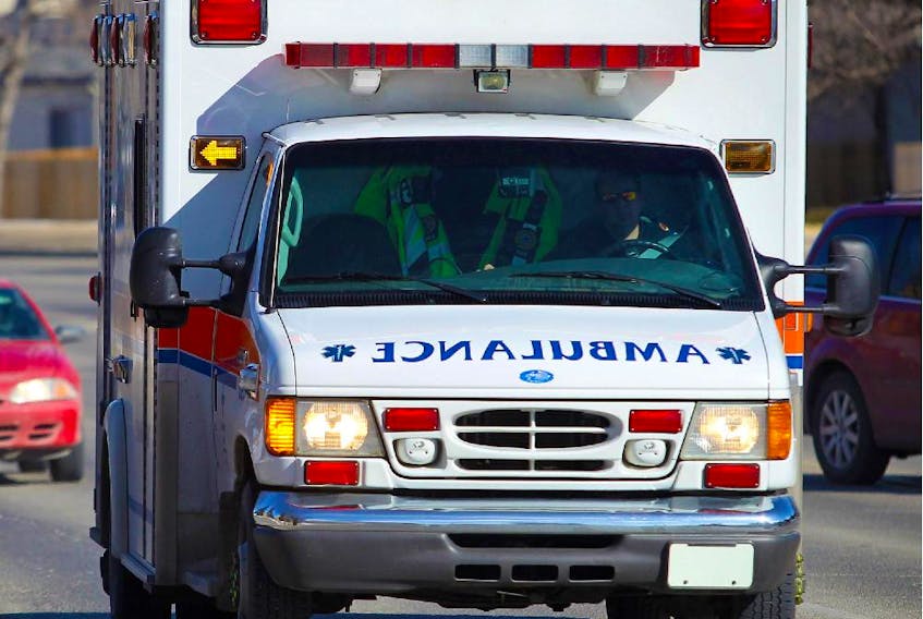 An ambulance at the Foothills Hospital in Calgary Friday, March 2, 2012. One girl is dead after a fire at a Red Deer area mobile home park Feb. 28, 2020.