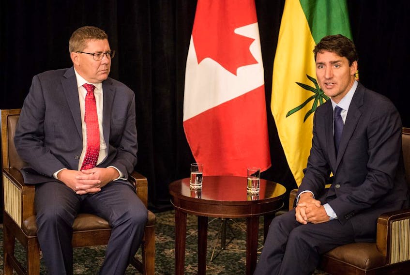 Sask. Premier Scott Moe and Prime Minister Justin Trudeau