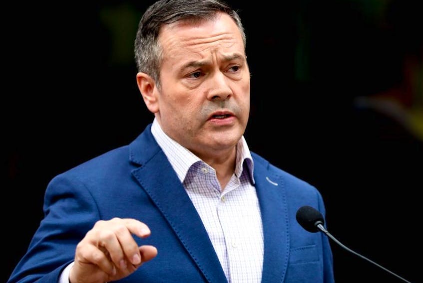  United Conservative Leader Jason Kenney on the campaign trail discussing the latest on Alberta jobs numbers released by Statistics Canada on Friday, April 5, 2019. Al Charest/Postmedia