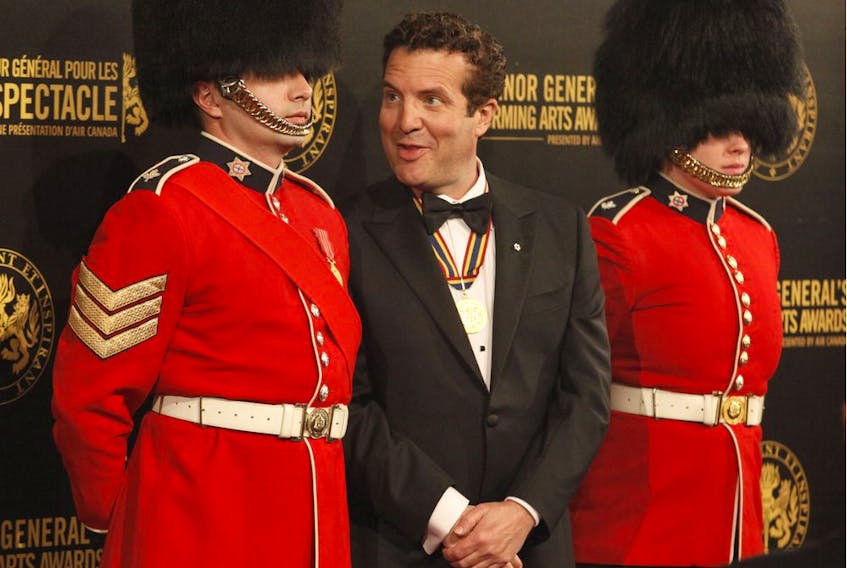 Comedian and television personality Rick Mercer, recipient of a Lifetime Artistic Achievement award, poses for a photo after arriving on the red carpet at the Governor General's Performing Arts Awards at the National Arts Centre in Ottawa on Saturday, April 26, 2019. 