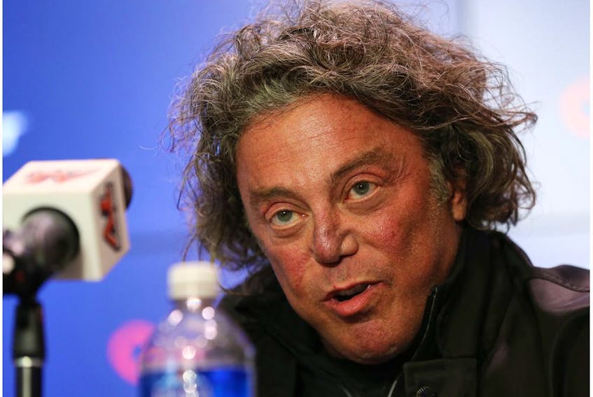 Daryl Katz, owner of the Edmonton Oilers, speaks about the hiring of Ken Holland as general manager of the team during a press conference announcing Holland's hiring at Rogers Place in Edmonton, on Tuesday, May 7, 2019.