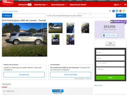  Screengrabs of autotrader.ca ad for the Ford Explorer.