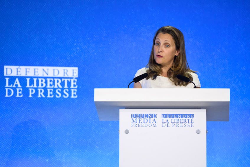 Chrystia Freeland, Minister of Foreign Affairs of Canada is shown at the University of Windsor law school on Monday, September 9, 2019 where she met with students.