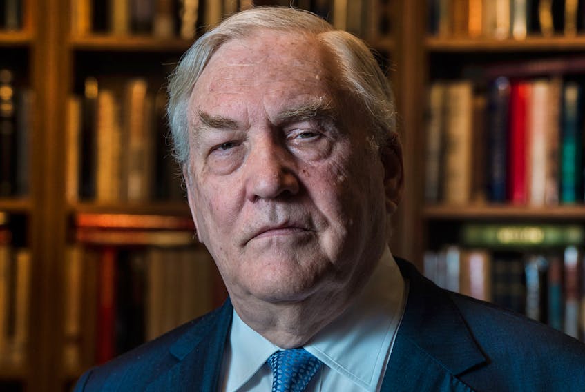 Conrad Black in the library of his Toronto home.