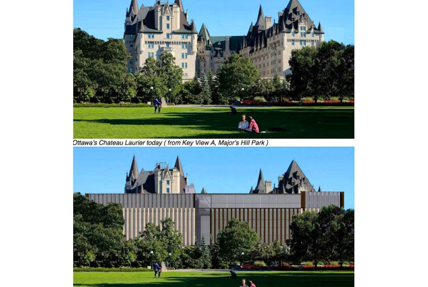 Ottawa architect Barry Padolsky says an addition to the Chateau Laurier will radically affect the view of the hotel from Major's Hill Park.