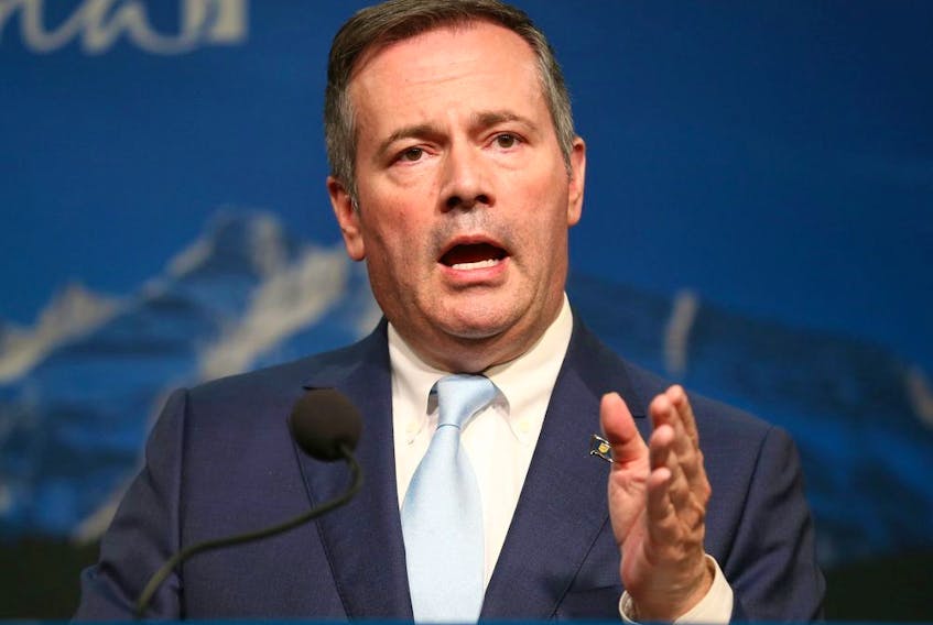 Alberta Premier Jason Kenney speaks in Calgary on Thursday, July 4, 2019 and announces the launch of a public inquiry into the foreign funding of anti-Alberta energy campaigns. Jim Wells/Postmedia ORG XMIT: POS1907041656443949