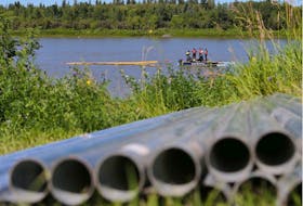 Workers were on site at the Prince Albert water treatment plant preparing for the 30-kilometre waterline to bring water from the South Saskatchewan River on July 25, 2016.