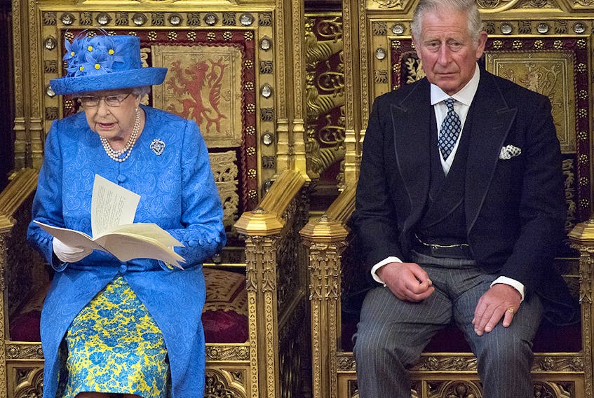  Queen Elizabeth II and Prince Charles. Mummy and Chuck are not amused by Andrew’s antics.