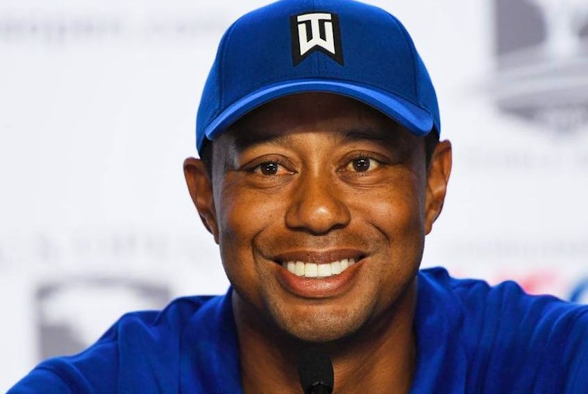 Tiger Woods of the United States speaks to the media during a press conference prior to the 2019 U.S. Open at Pebble Beach Golf Links on June 11, 2019 in Pebble Beach, California.