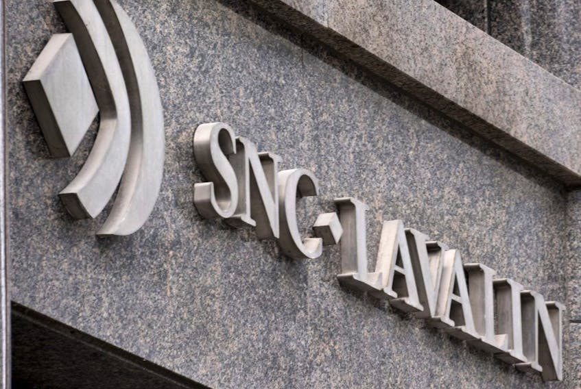 A SNC-Lavalin sign at the company's headquarters in Montreal.