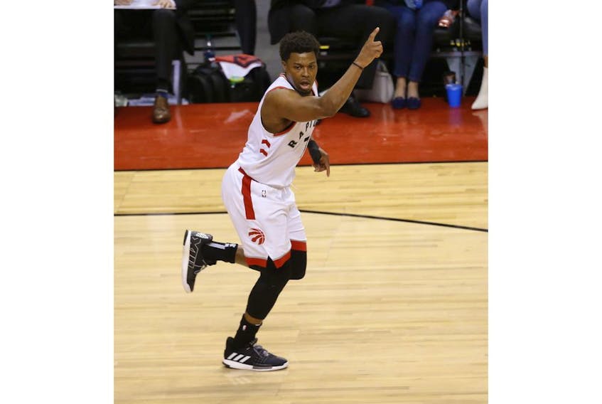 Toronto Raptors Kyle Lowry PG (7) heads up the court during the second half in Toronto, Ont. on Tuesday May 21, 2019. Jack Boland/Toronto Sun/Postmedia Network
