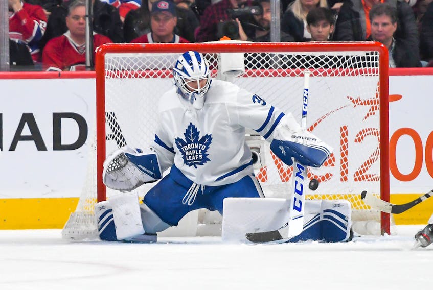 Simply put, the Maple Leafs need a win out of backup Michael Hutchinson, who is 0-5-1 so far this season. (Stephane Dube /Getty Images)