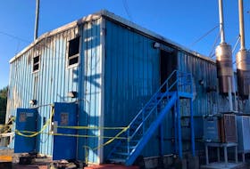 The diesel plant in Charlottetown, Labrador, was heavily damaged in a fire on Oct. 7, 2019. The cause of the fire has not been determined. - NL HYDRO PHOTO