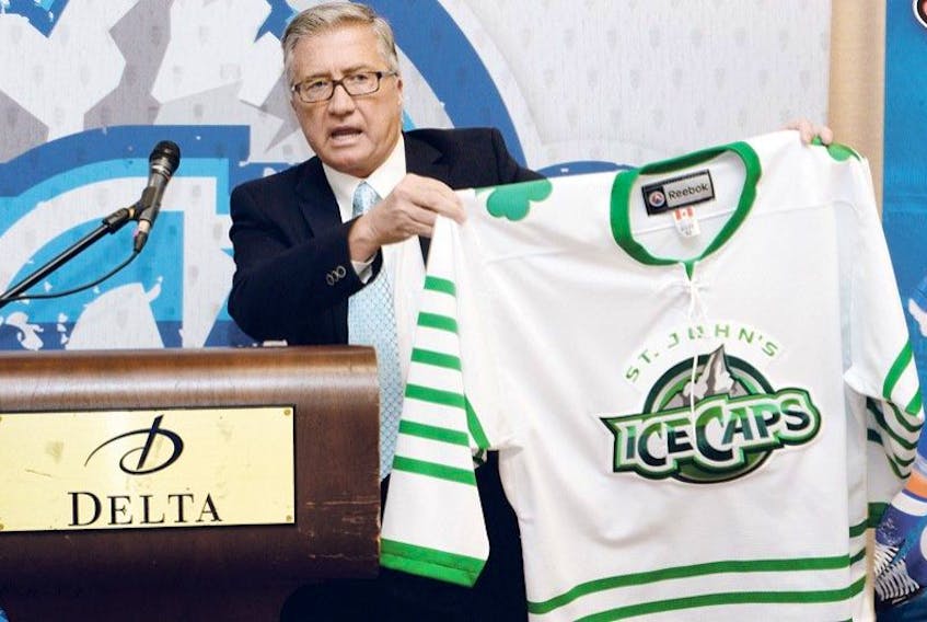 At a press conference to announce an NHL exhibition game between the Ottawa Senators and New York Islanders at Mile One Centre this coming September, St. John’s IceCaps president and CEO unveiled the team’s St. Patrick’s Day jerseys which will be worn in Saturday’s home game against the Portland Pirates.