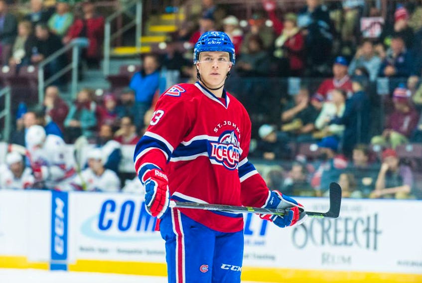 Connor Crisp played for the St. John's IceCaps during two seasons, but only appeared in 17 games for the AHL team, largely because of concussions. The 24-year-old Crisp, who retired from hockey last year, is the subject of a revealing online documentary. — File photo/St. John's IceCaps/Colin Peddle