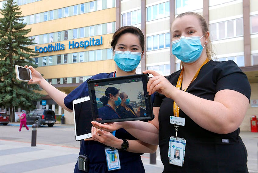  Dr. Khue-Tu Nguyen, left, and Dr. Kimberley Nix at Foothills hospital have started an initiative to raise money for tablets.