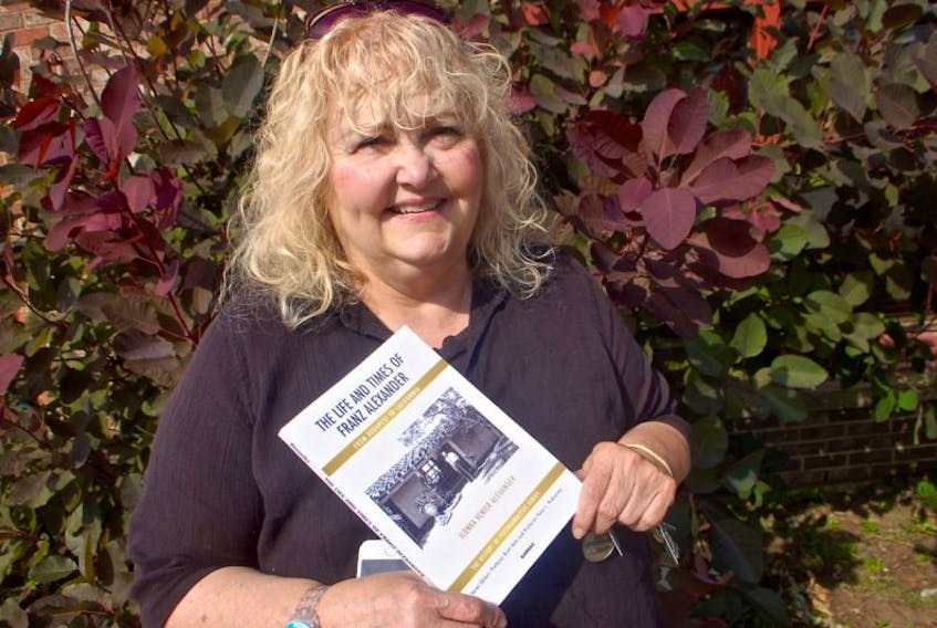 <p>Ilonka Venier Alexander holds a copy of her new book: The Life and Times of Franz Alexander – from Budapest to California. The publication is part of the history of psychoanalysis series – published and distributed by Karnac Books in the United Kingdom.</p>
<p> </p>