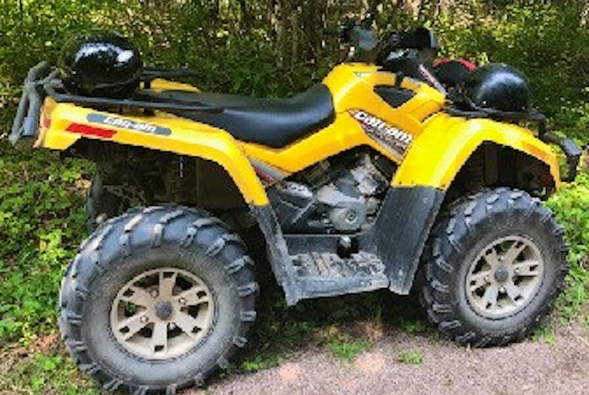 An RCMP handout photo of an all-terrain vehicle stolen from a locked shed in Long Point, along Highway 19.