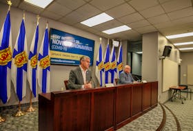 Premier Stephen McNeil and Robert Strang, Nova Scotia's chief medical officer of health, give their regular COVID-19 update Friday, May 15, 2020.