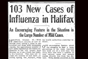 Oct. 26, 1918 article in The Evening Mail about Spanish flu in Nova Scotia.