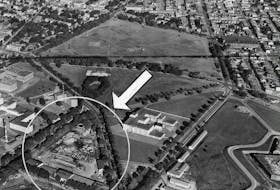 This 1965 photo shows the site of a proposed provincial museum to be erected on the site of the Halifax City Field operation (circled).