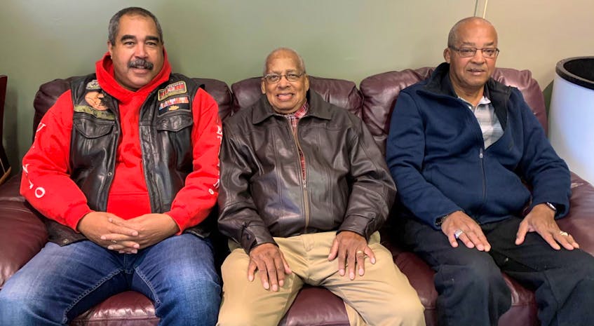 Three Nova Scotian Armed Forces veterans, from left, Glenn Willis, Charlie Borden and Sonny Parker, served their nation well after enlisting to escape racism back home. - Nolan Borden