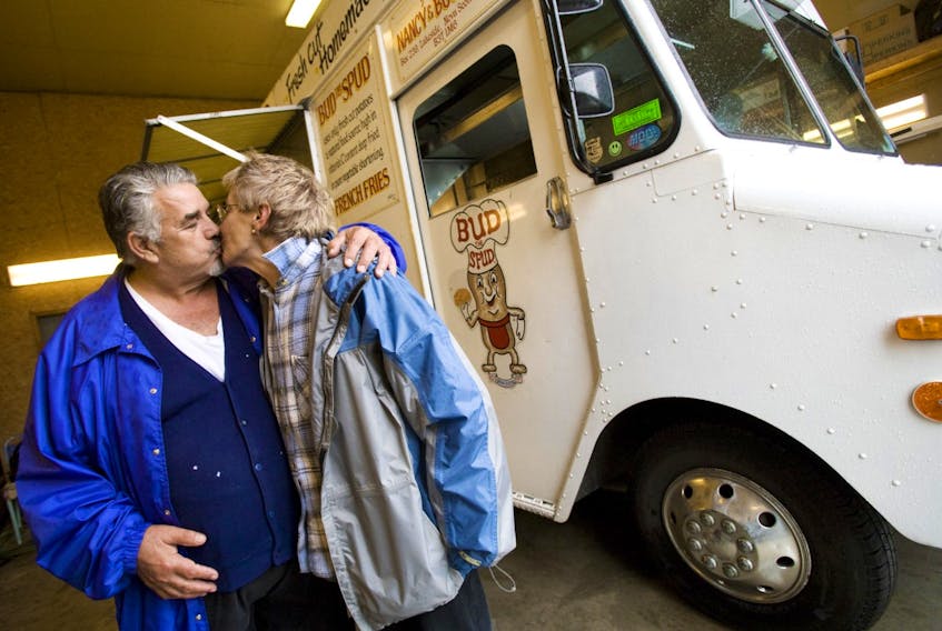 Bud and Nancy True, owners and operators of Bud the Spud, are retiring from the chip truck business after more than 30 years as a downtown Halifax fixture. (File photo from April 22, 2009)