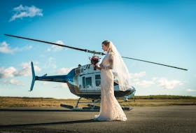 A Halifax wedding planner has teamed up with a local helicopter outfit to offer small weddings on islands off the coast of Nova Scotia. - Julia K Events via Al Masalma of Mosy Photography