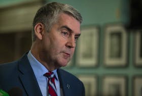 Premier Stephen McNeil answers questions about the 2020-21 budget at Province House on Tuesday, Feb. 25, 2020.