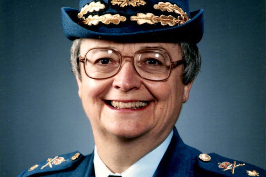 Sheila A. Hellstrom, a graduate of National Defence College, became the first woman serving as a Regular Force officer to be promoted to the rank of Brigadier-General in 1987.