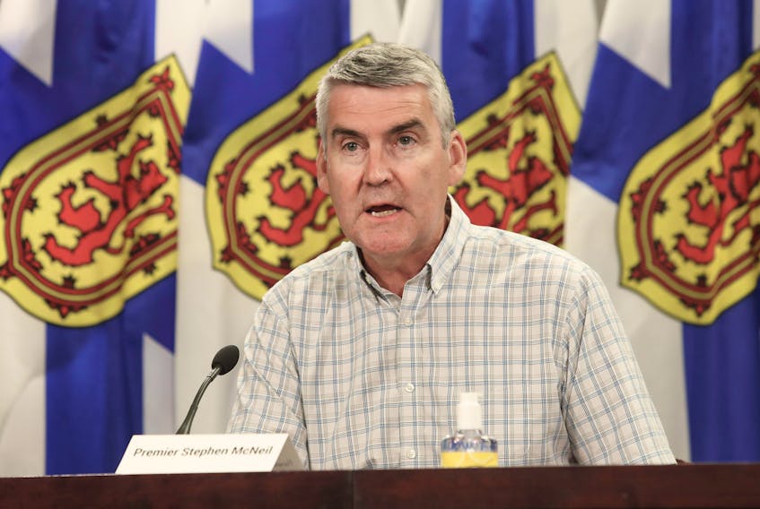 Premier Stephen McNeil speaks during a COVID-19 briefing in Halifax on July 3, 2020.