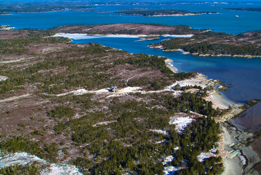 Owls Head Provincial Park Reserve and Long Cove (private land in foreground).  - Vision Air