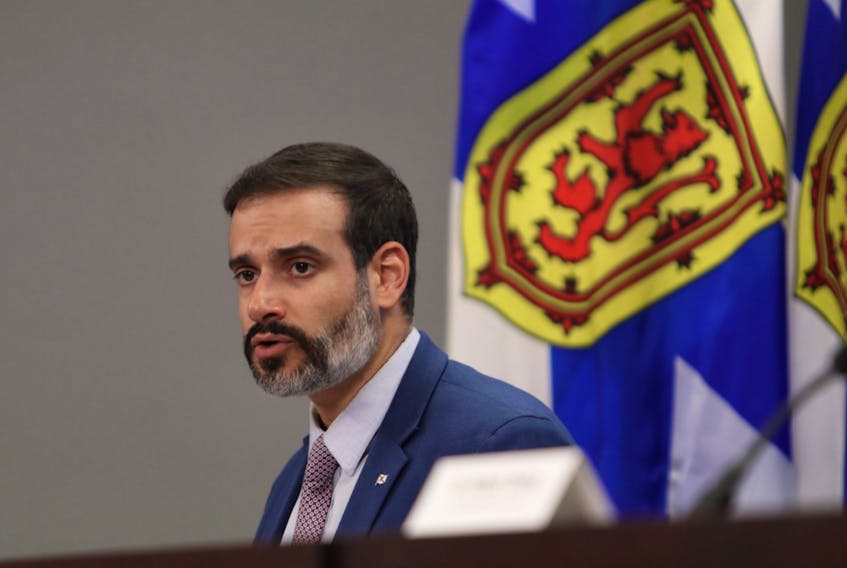 Nova Scotia Education Minister Zach Churchill talks about back-to-school safety protocol changes at a news briefing in Halifax on Friday, Aug. 14, 2020.